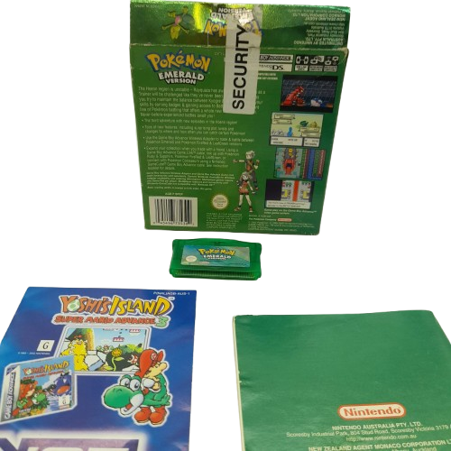 Pokemon Emerald Version GBA Gameboy Advance Game with Box and Manual Aus Version Ultra rare (WL 1345191)