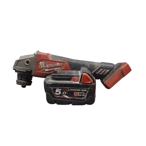 Milwaukee M18FAG125XPD-0 18V Li-ion Cordless FUEL Brushless 125mm (5″) Angle Grinder with Deadman Paddle Switch & Battery