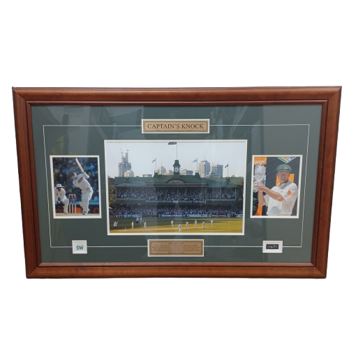 Captains Knock Steve Waugh Framed Photo( IINSTORE PICK UP ONLY )( LE)