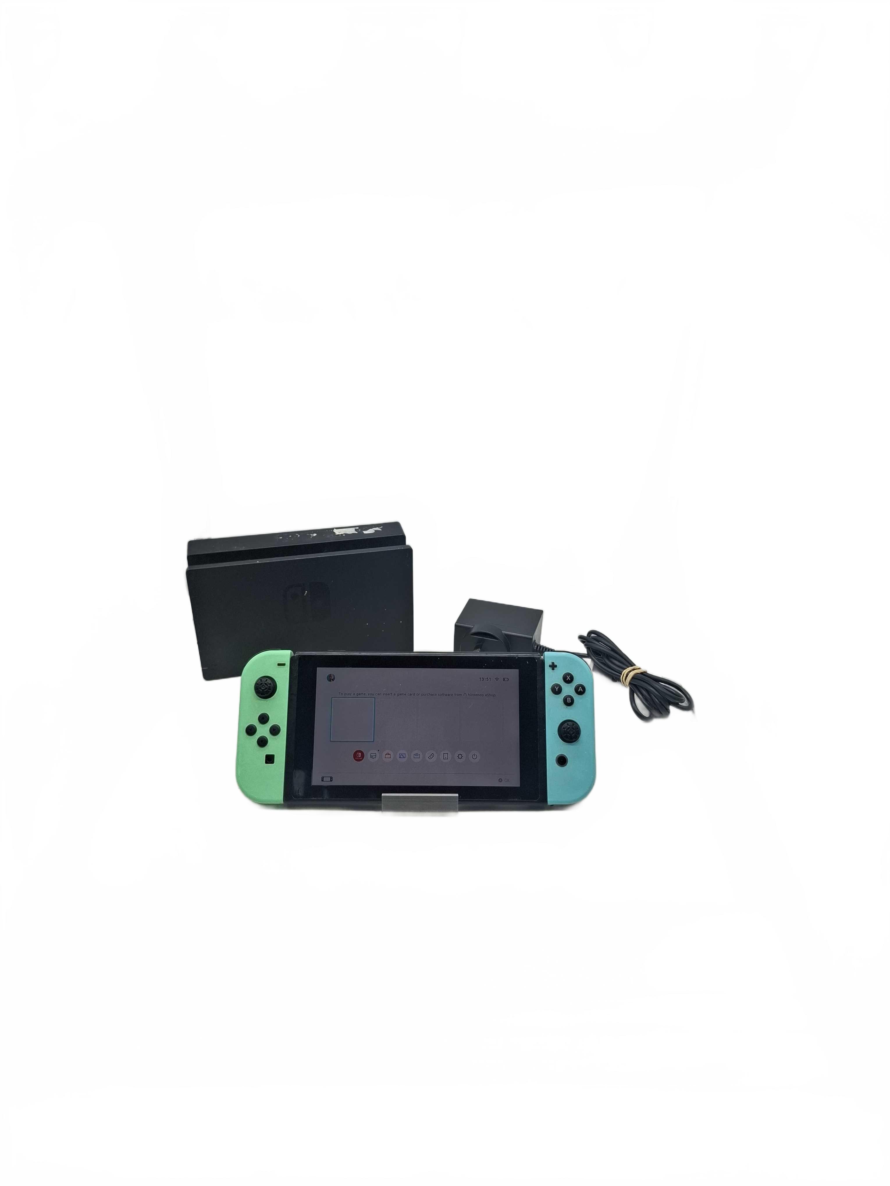 *SOLD AS IS* Nintendo Switch Console Black + Dock + Charger *Wobbly Controllers + Missing Rubbers* (WR 1432791)