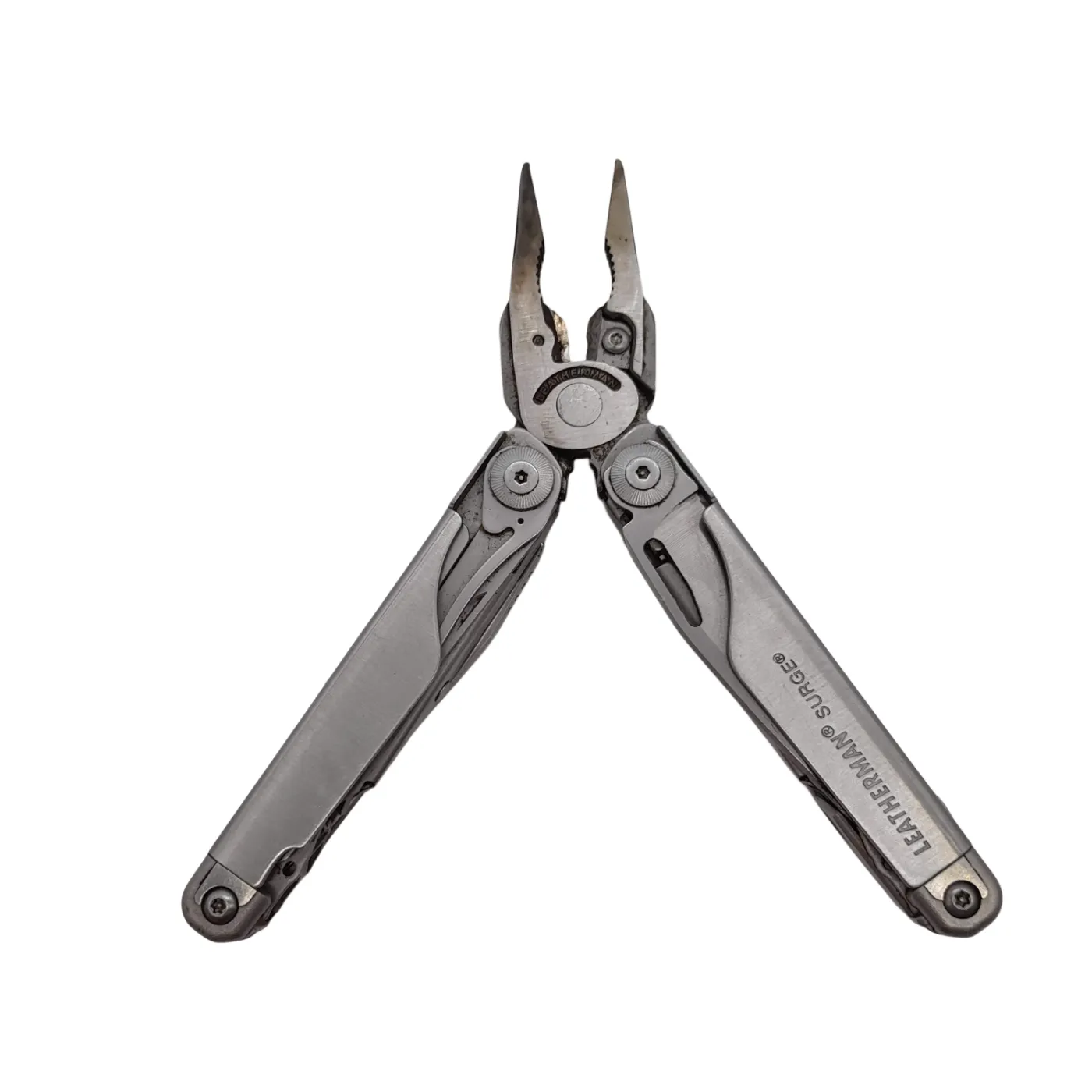 Leatherman Surge Multi-Tool Silver Missing Side Lock and Scissors Not work (WR  1393973)