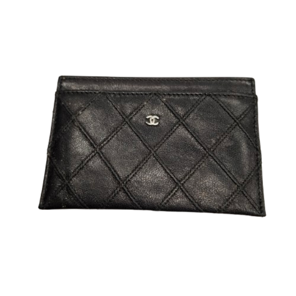 CHANEL Black Leather Wallet  (JN)