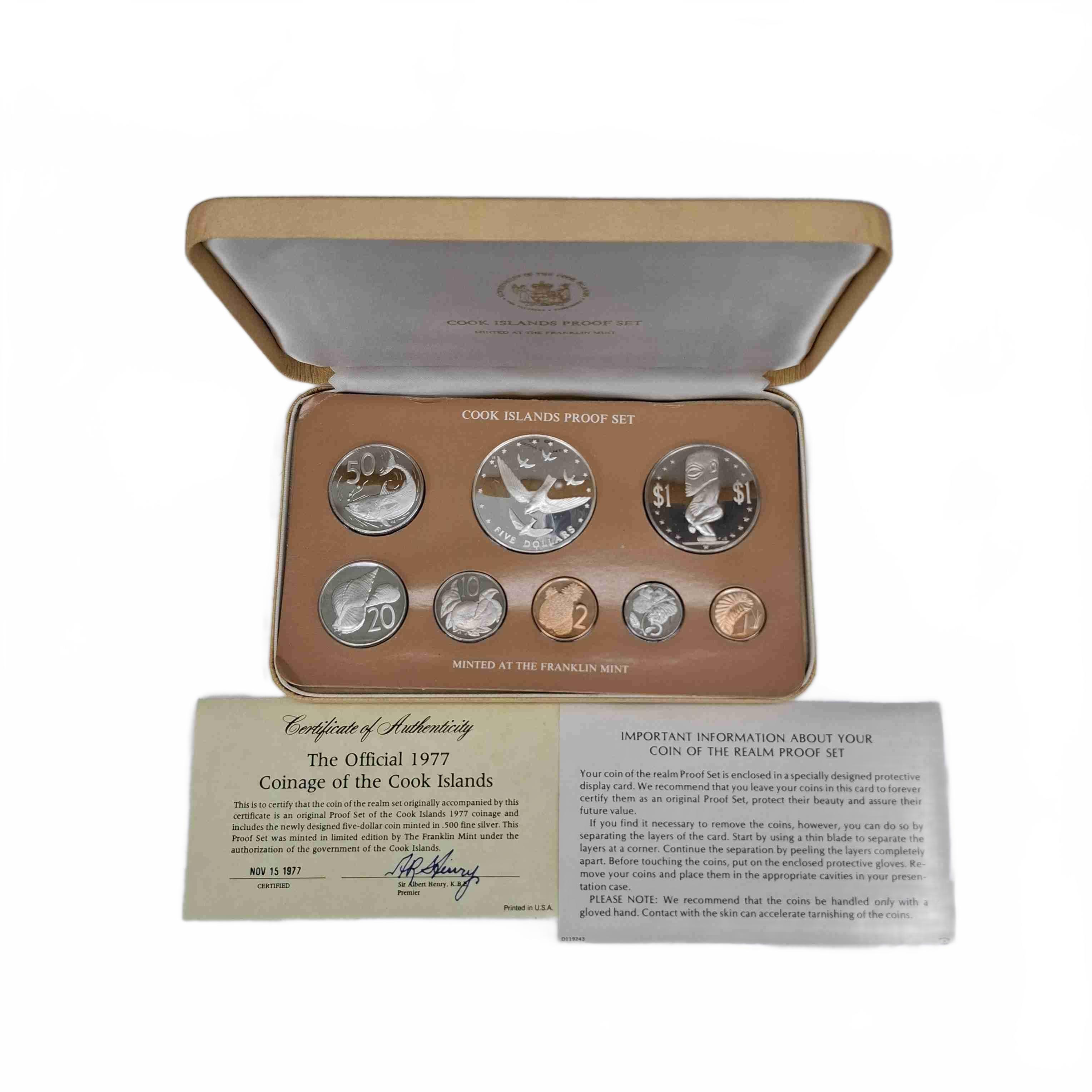 Franklin Mint 1977 Cook Islands 8 Coin Proof Set (WR 1436851)