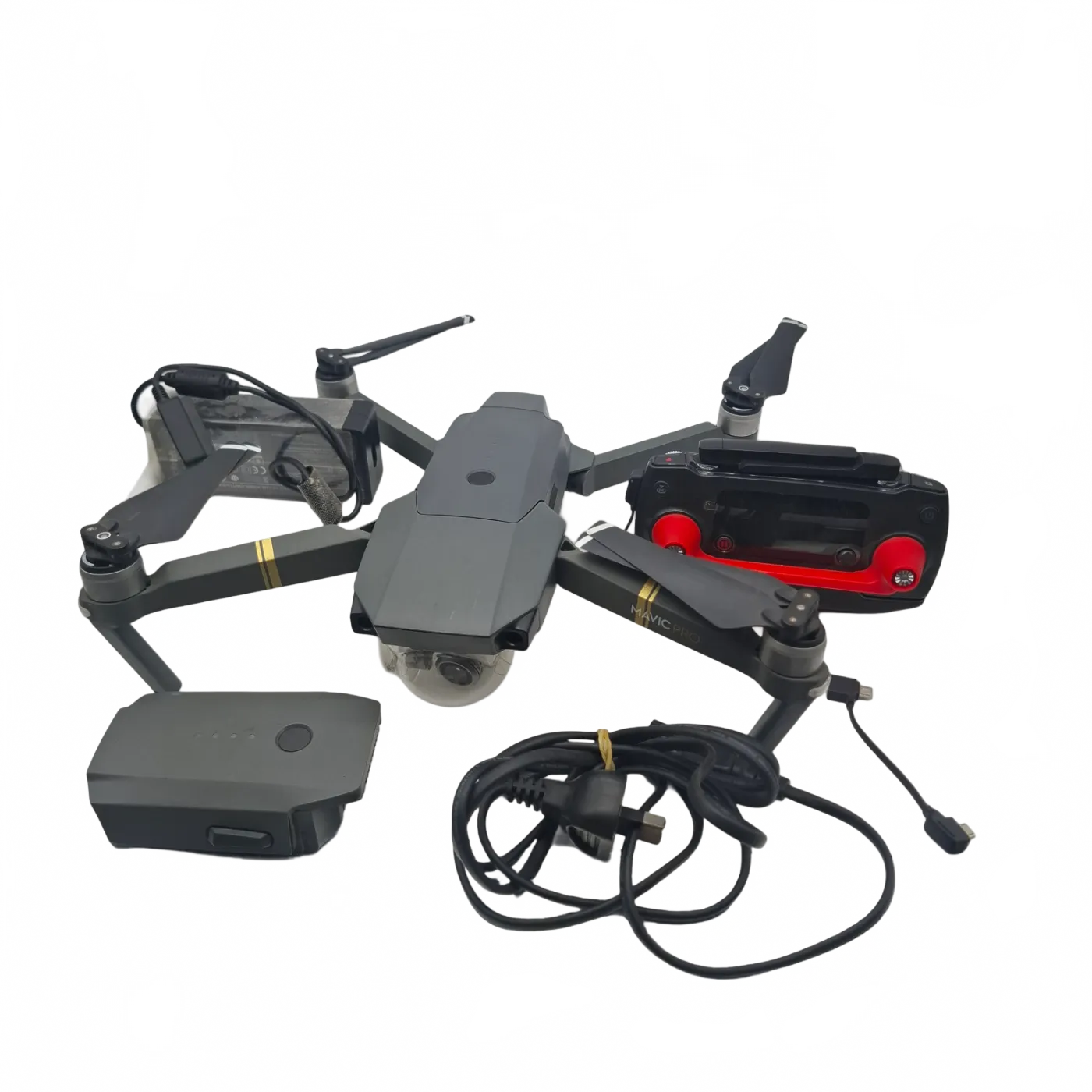 DJI Mavic Pro Drone M1P Grey (WR 1423211) (Needs New Controller/ Faulty Battery) 2x Batteries + Bag + Charger + Controller