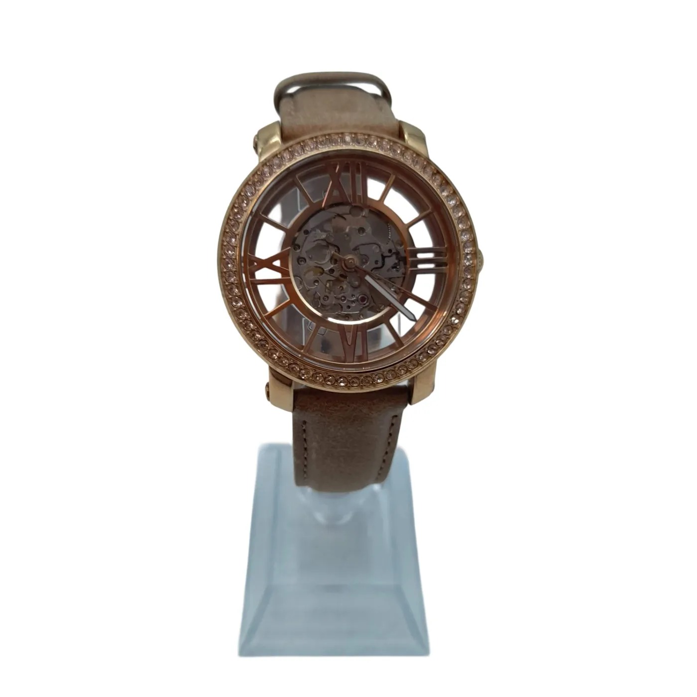 Fossil Curiosity Automatic ME3060 Rose Gold Brown Leather Watch (WL 1420149)