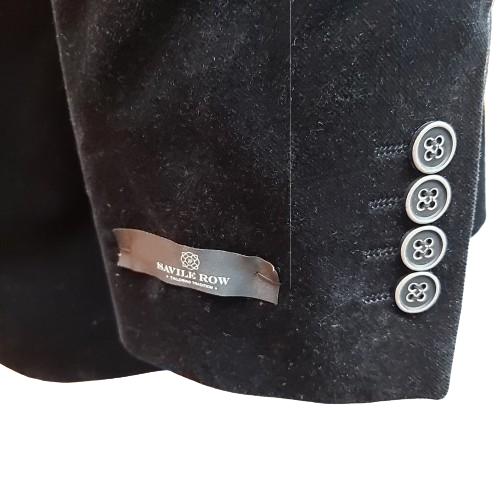 Men’s Savile Row Asher JV1 Black Velvet Jacket/Blazer, 96R, Contemporary Fit, Like New With Tags, RRP $349.99 (NA 1353776)