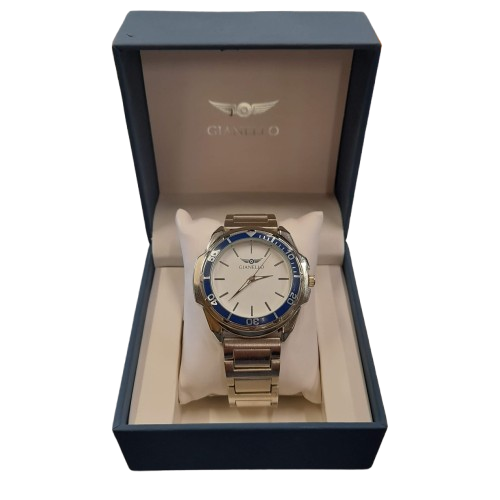 Gianello Men’s 45mm Silver Stainless Steel Diver Watch – GNL7772SS (GE 1348182)