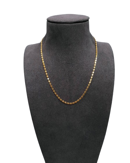 Ladies 18ct Yellow Gold Snail Link Necklace Weighs 7.35 Grams 20cms (GE)