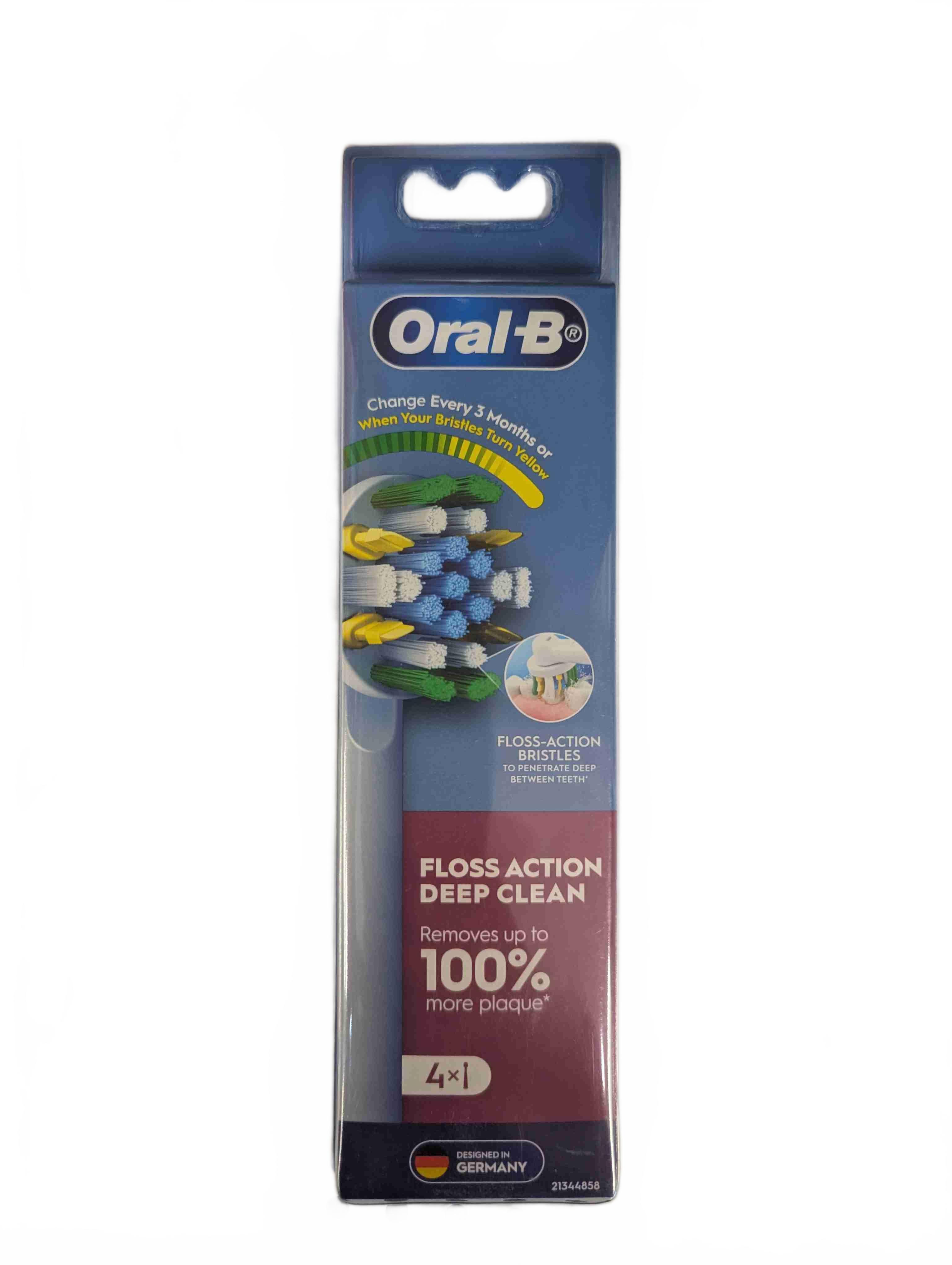 Oral-B FlossAction Toothbrush Head 4 Pack White, Factory Sealed (GE 1434700)