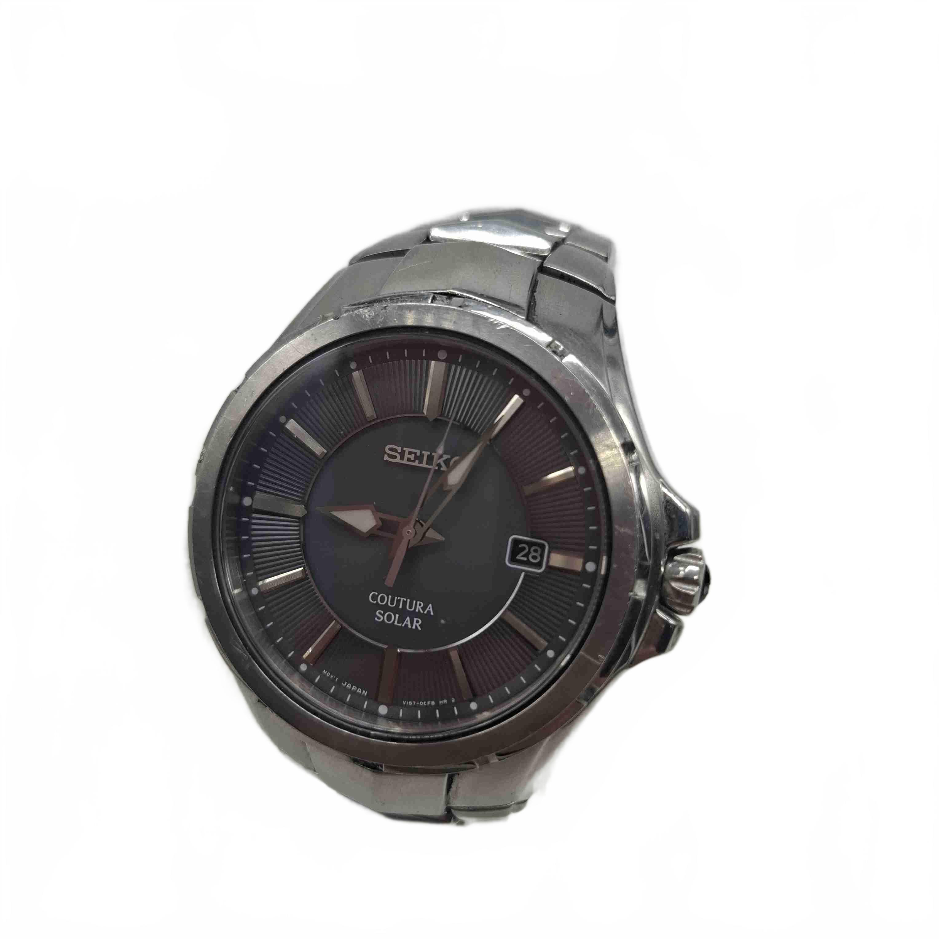 Seiko Watch V157-0BL0 Silver Steel Analogue Grey Sapphire Crystal (WR 1432743)