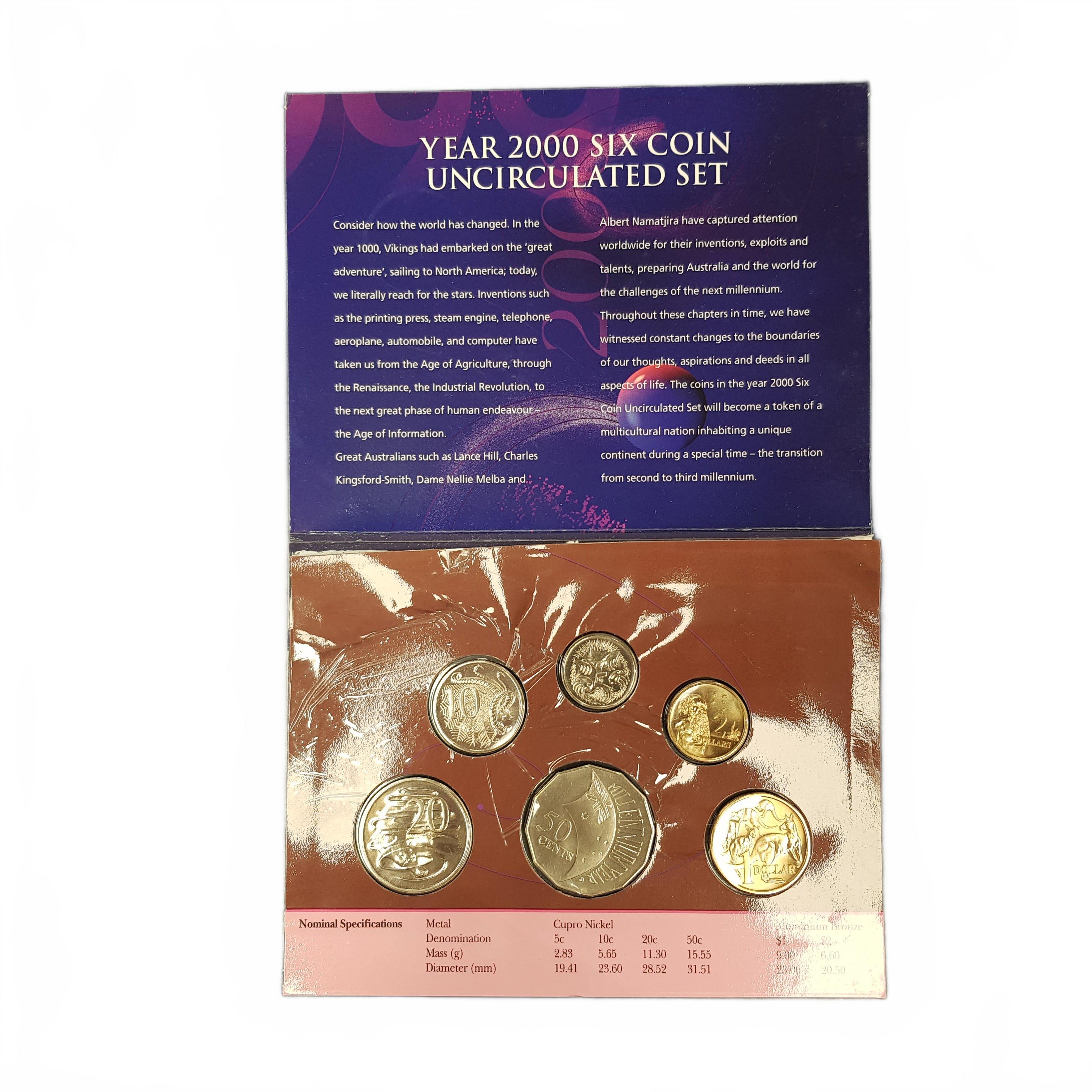 Royal Australian Mint 2000 6 Coin Uncirculated Set **SECOND HAND** (MR1435349)