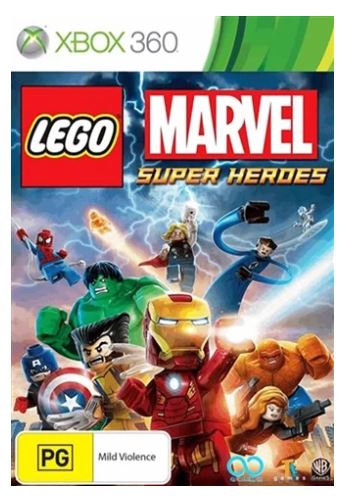 Microsoft XBOX 360 Lego Marvel Super Heroes, Scuffed Disc, Acceptable Condition, With Case No Manual
