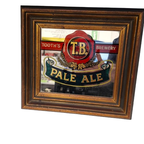 TOOTHS BREWERY Collectable Bar Mirror – Pale Ale – Wooden Framed Vintage Sign (JN) **Pick Up Only**