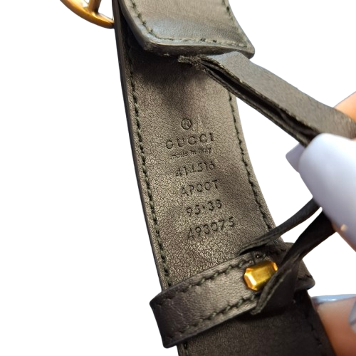Gucci Men’s Black And Gold 95cm Leather Belt 414516APOOT (1423764) (JN)