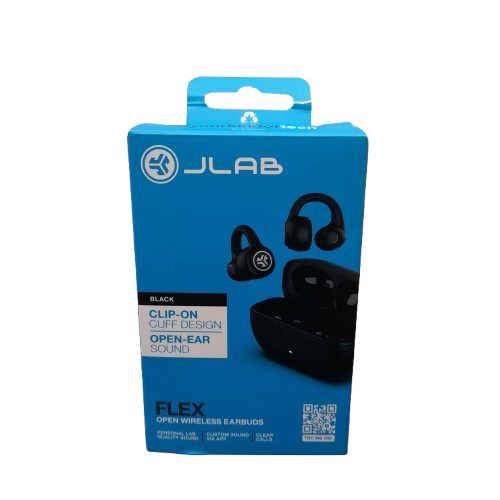 JLab Flex Open Wireless Earbuds Black In The Box (LN)