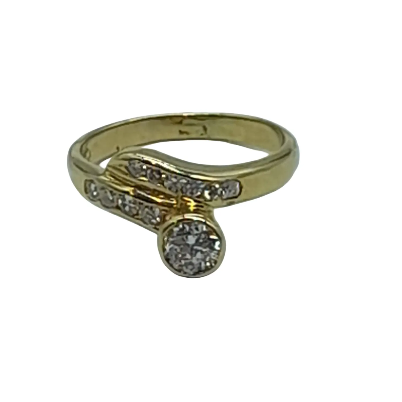 Ladies 18ct Yellow Gold 11 Stone Diamond Ring 0.41 TDW H 4 With Valuation