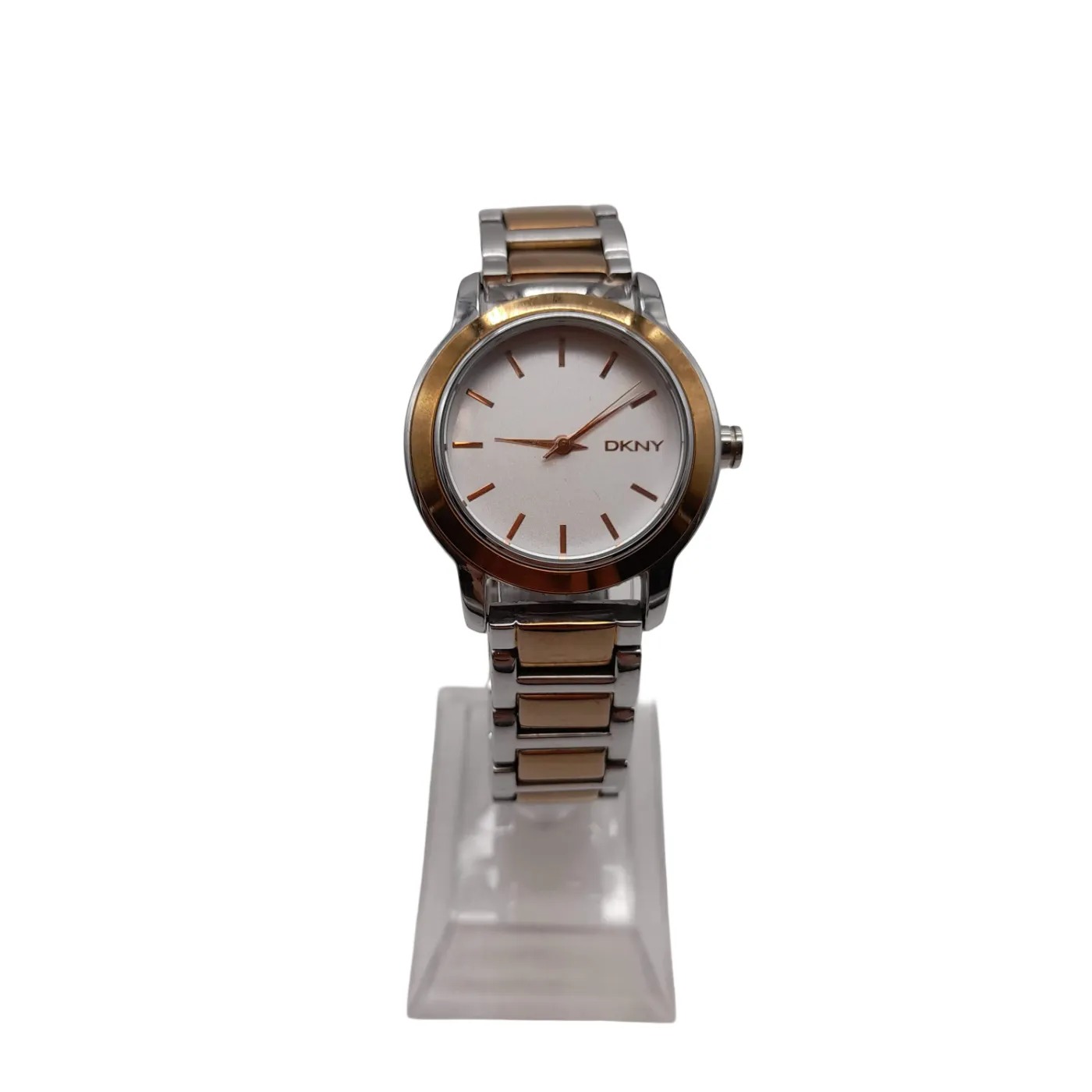 DKNY NY-2211 Silver And Gold Stainless Steel Analogue Watch With Box (WL1417376)