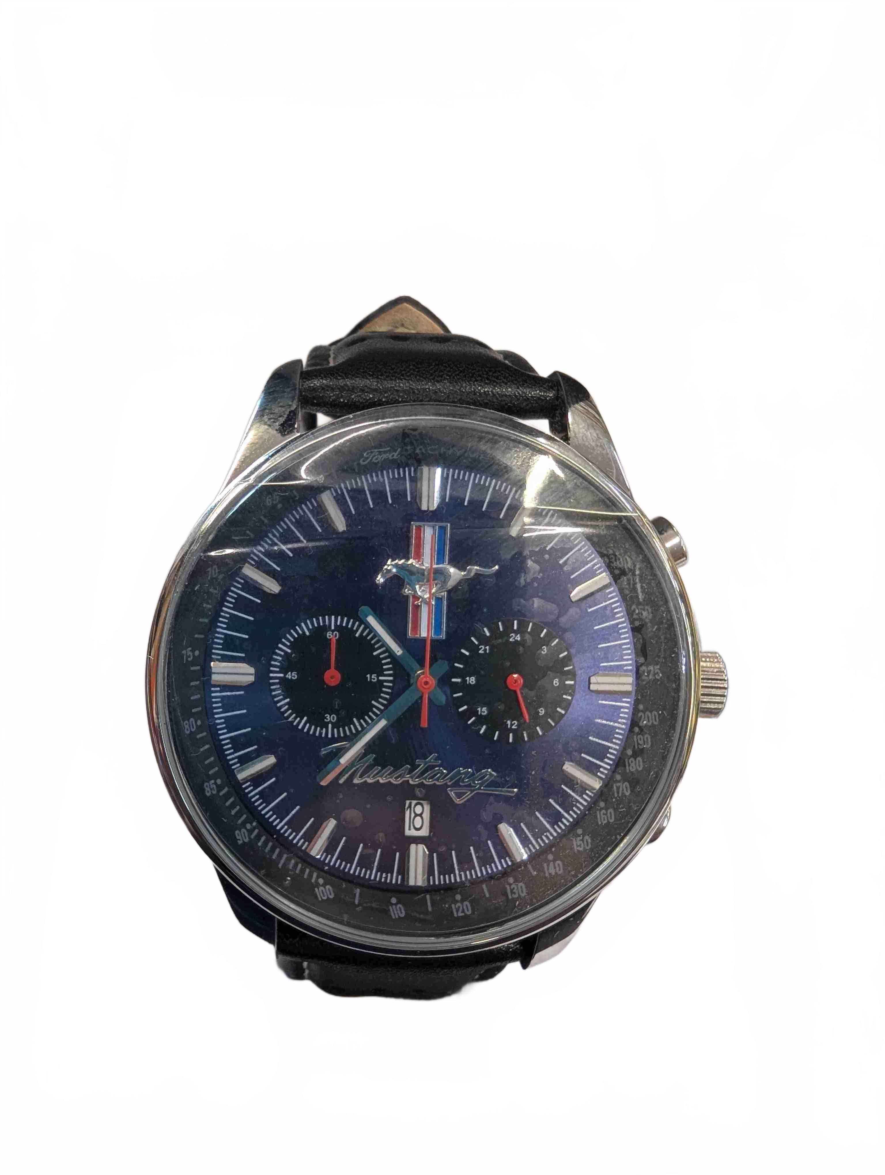 Men’s Bradford Exchange Ford Mustang Men’s Watch, Excellent LIKE NEW USED Condition, With Box + COA (GE 1437570)