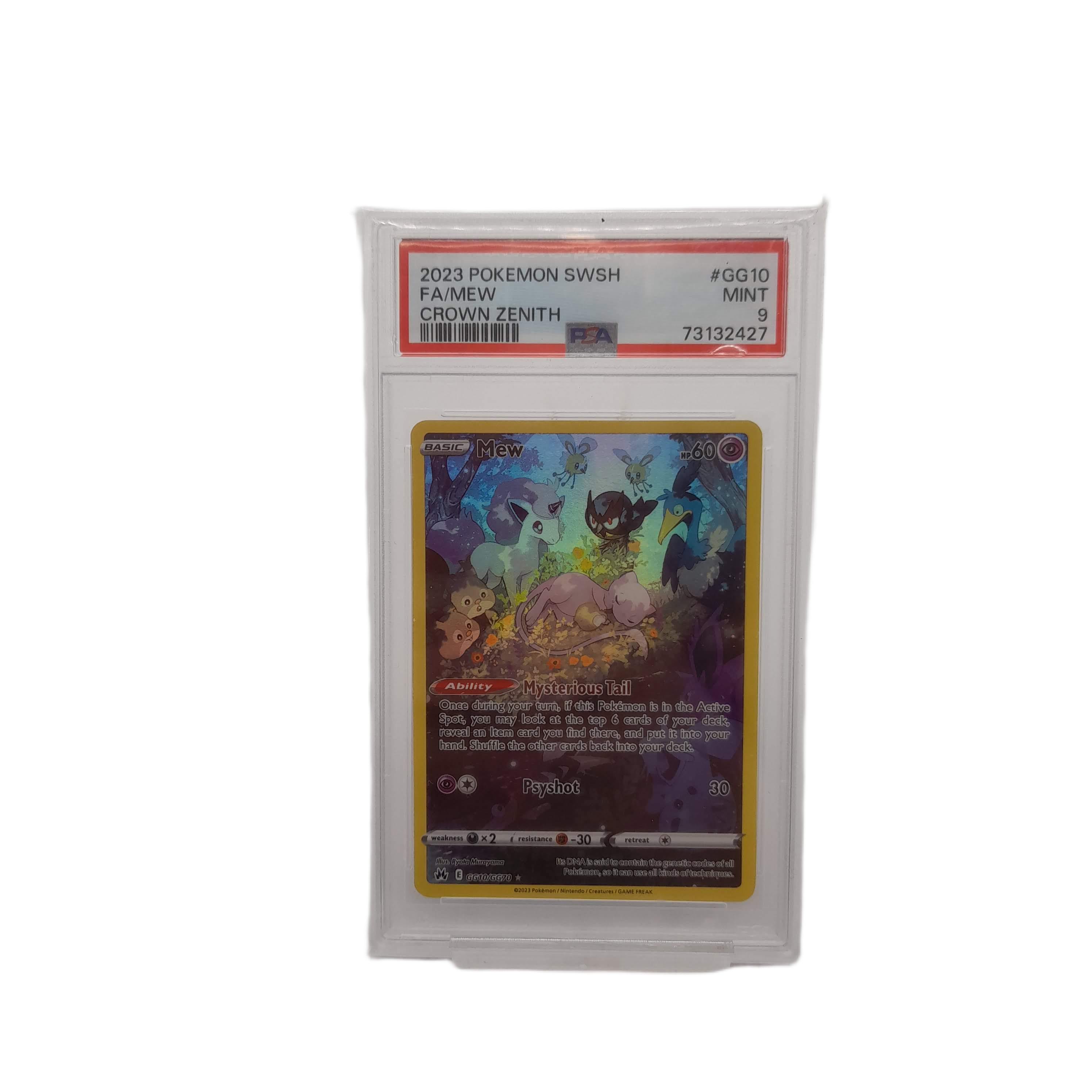 Pokémon Card FA/Mew PSA Mint 9 GG10/G Holo in Case (WL1354546)