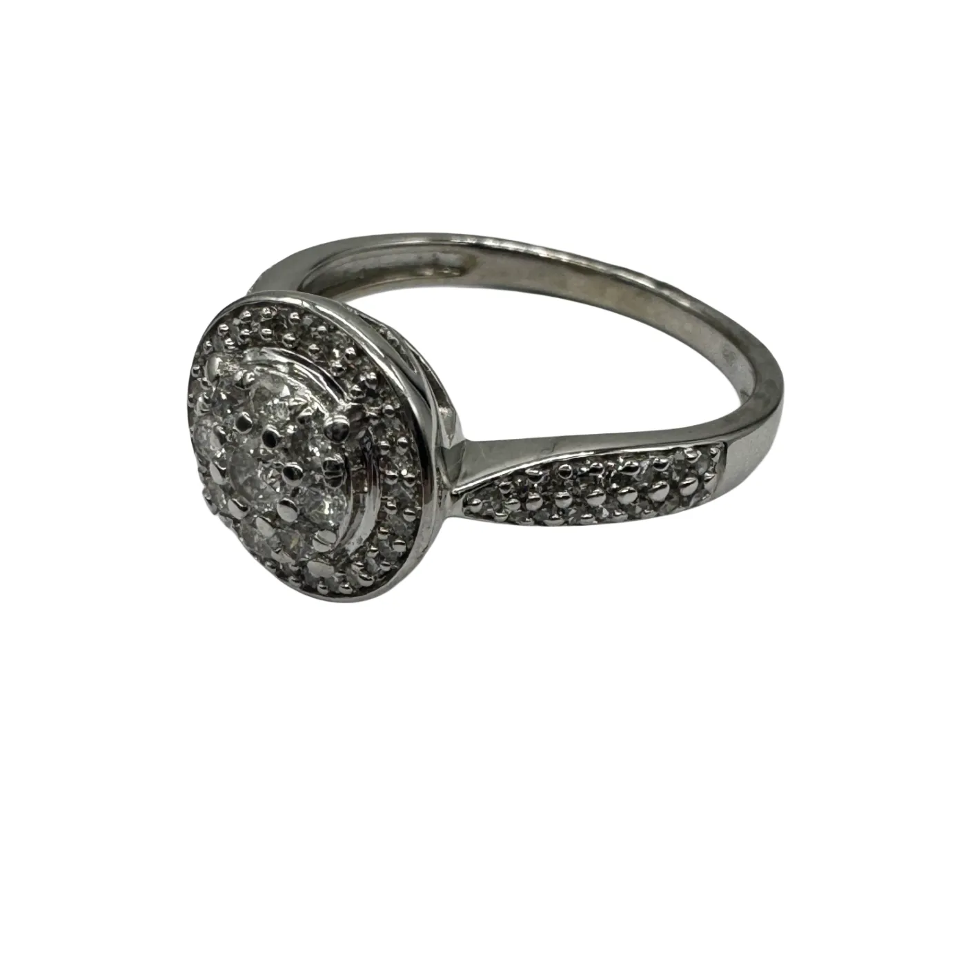 Ladies 9ct White Gold 65 Brilliant & Single Cut Diamond Cluster Ring 0.66ct TDW O 1/2 7 With Valuation (WR 1285586)