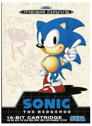 Sega Mega Drive Game Sonic The Hedgehog With Manual