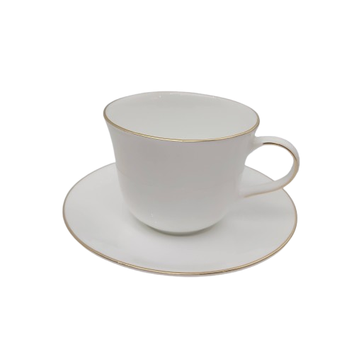 ROYAL DOULTON Signature Gold White & Gold Dinner Set – 1x Cup, 1x Saucer, 1x Dinner Plate, 1x Salad Plate, 1x Side Plate, 1x Pasta Bowl