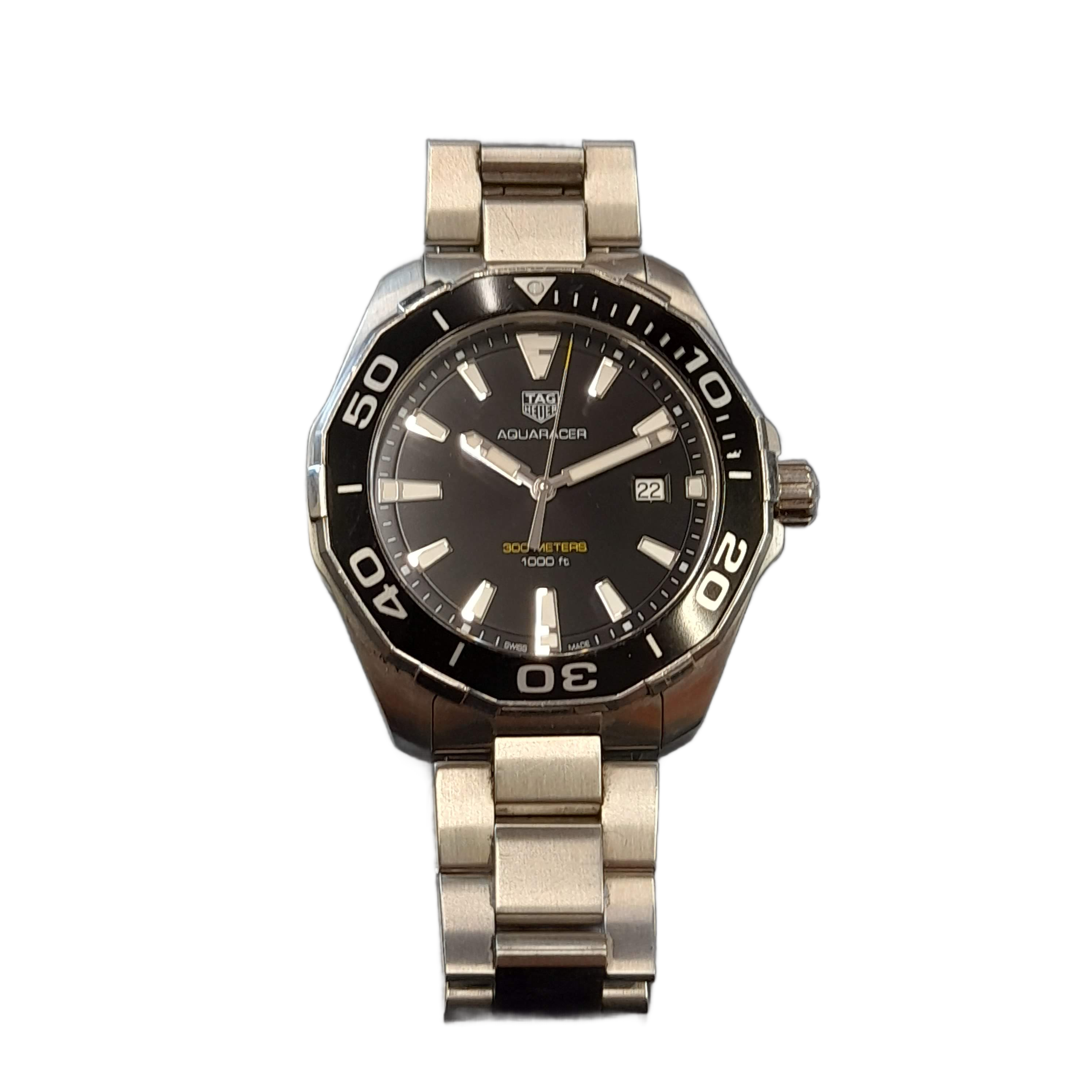 TAG Heuer Aquaracer WAY101A 43mm Black Dial Quartz Watch With Box And Booklet (GE)