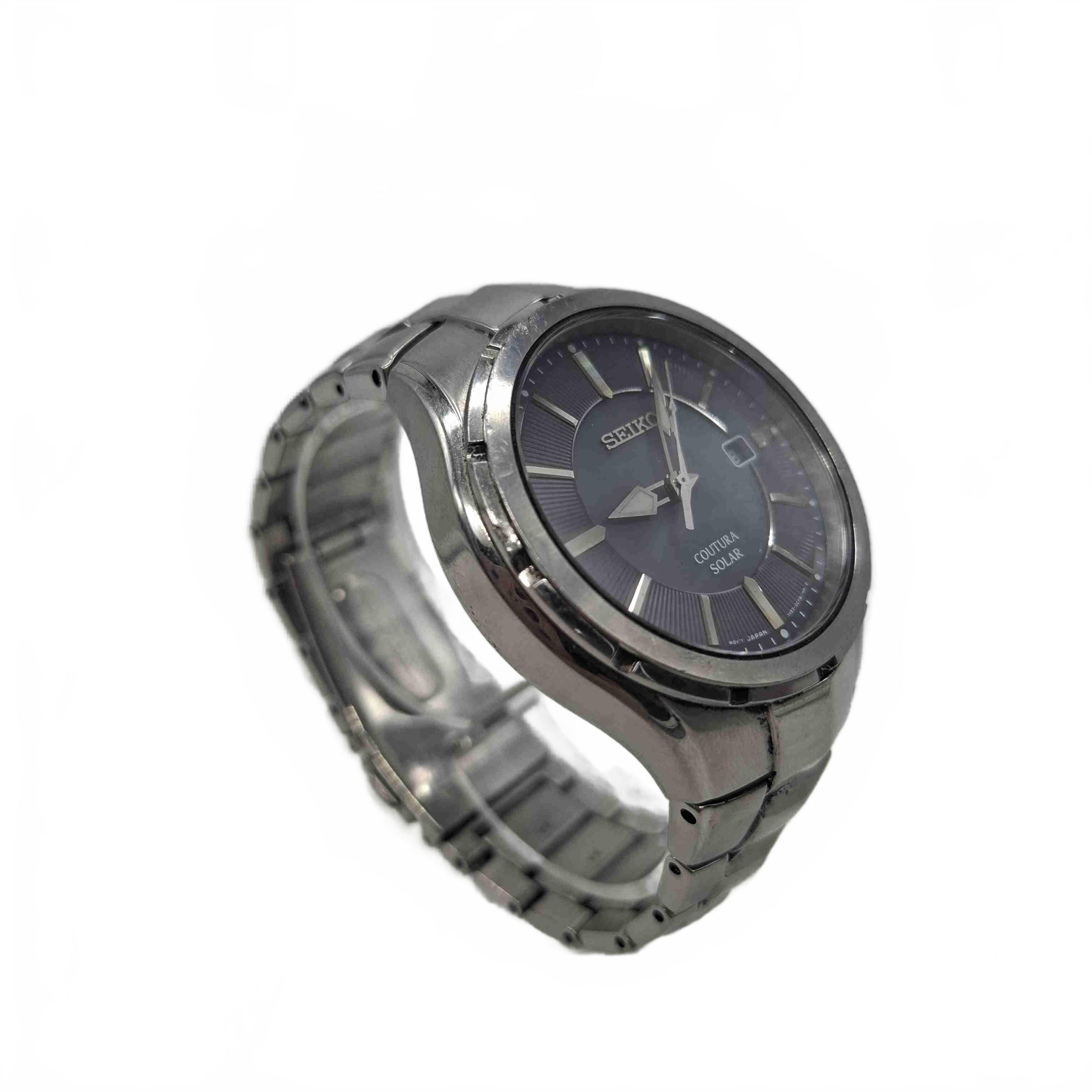 Seiko Watch V157-0BL0 Silver Steel Analogue Grey Sapphire Crystal (WR 1432743)