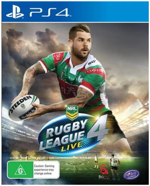 Sony Playstation 4 Rugby League Live 4, Good Condition (Two Scratches) With Case + Manual (CP 1222396)