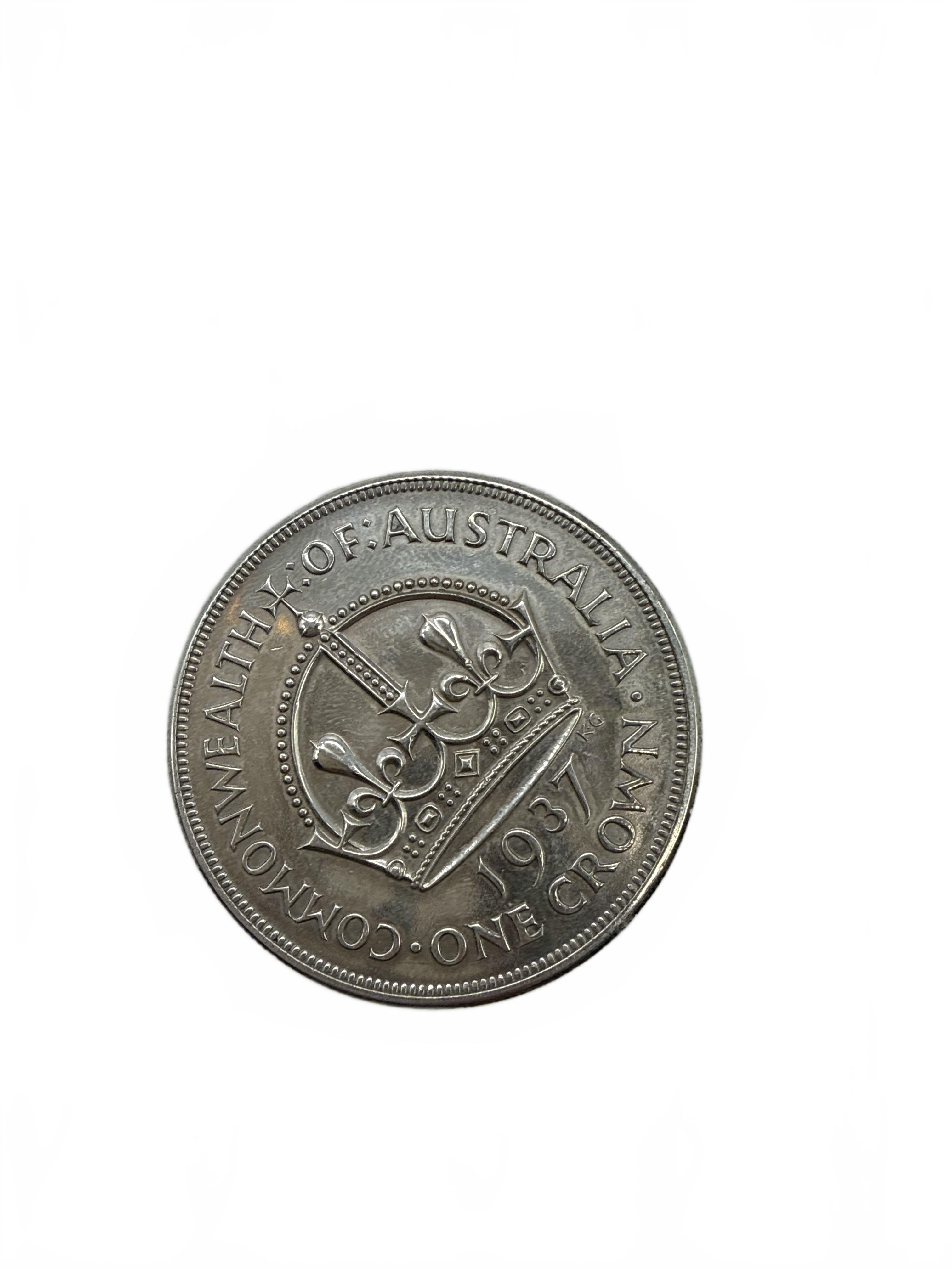 Commonwealth of Australia 1937 George VI One Crown Silver Coin (WR1423471)