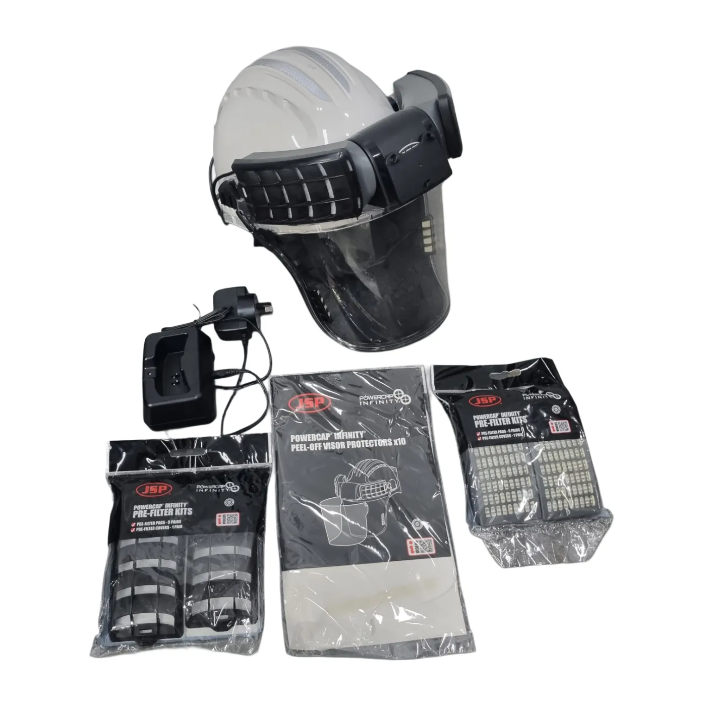 JSP Respirator Mask Powercap Infinity PP + Bag + Replacement Filters + Charger (WR1371852)