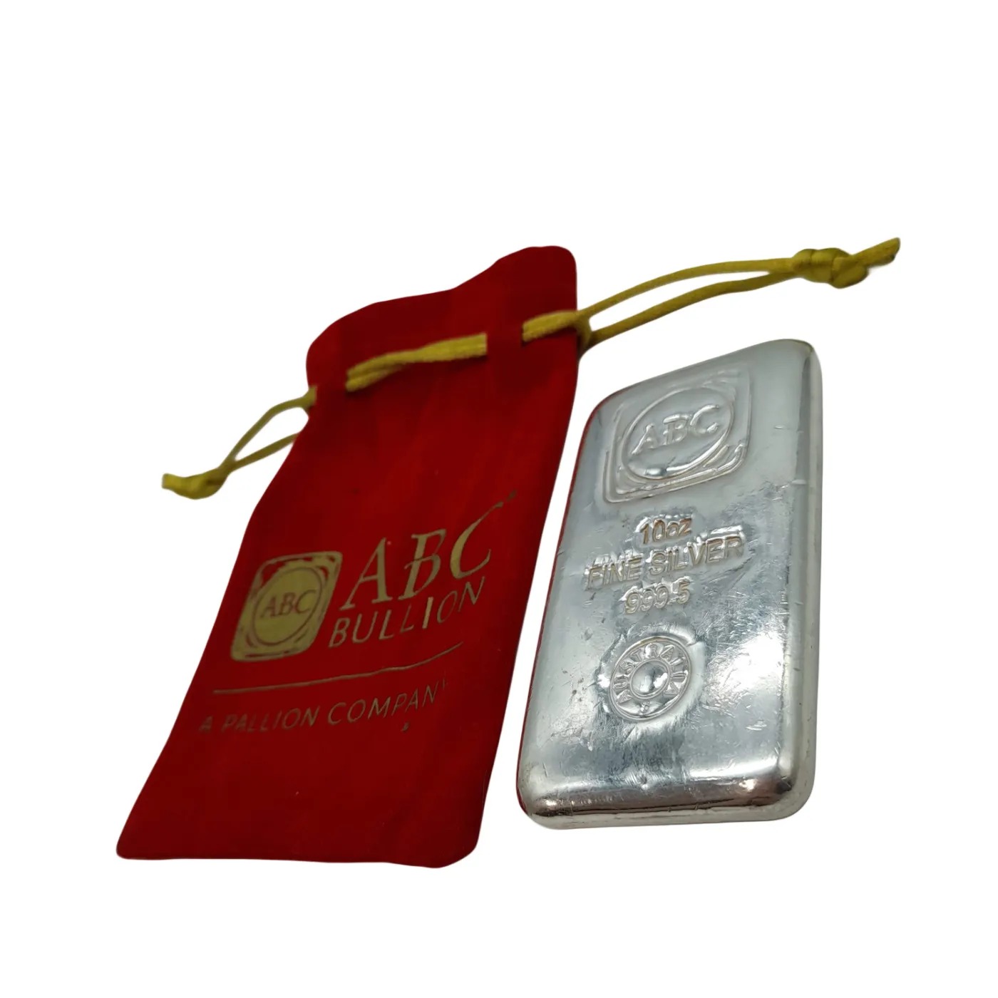 ABC Silver Bar 310g 10oz Fine Silver 999.5 + Red Velvet Bag (WL 1383339)
