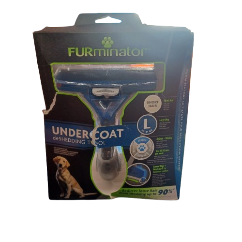 FURminator Undercoat deShedding Tool Packaging is Torn Wear and Tear to Packaging (lel)