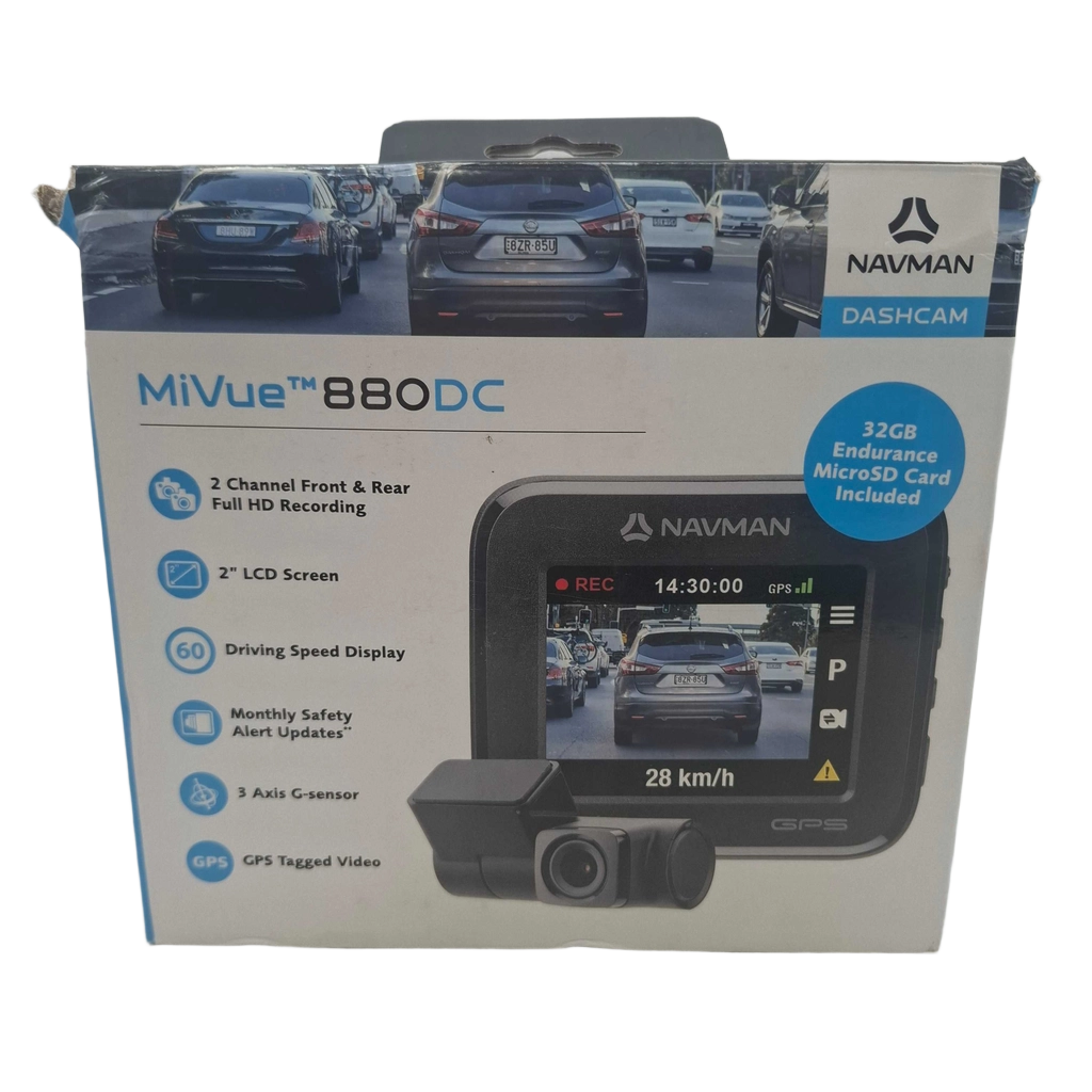 Navman MiVue 880 DC Black Dashcam In Box With Accessories (WR1427275)