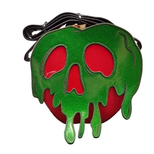 Loungefly Mini Back-Pack: Disney’s Snow White ‘ Poison Apple’, Glitter Finish, Good Used Condition (GE)