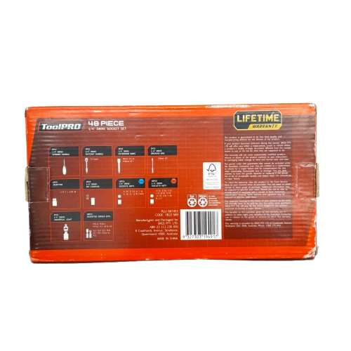 ToolPro 48 Piece Socket Set Red In The Box (MR)
