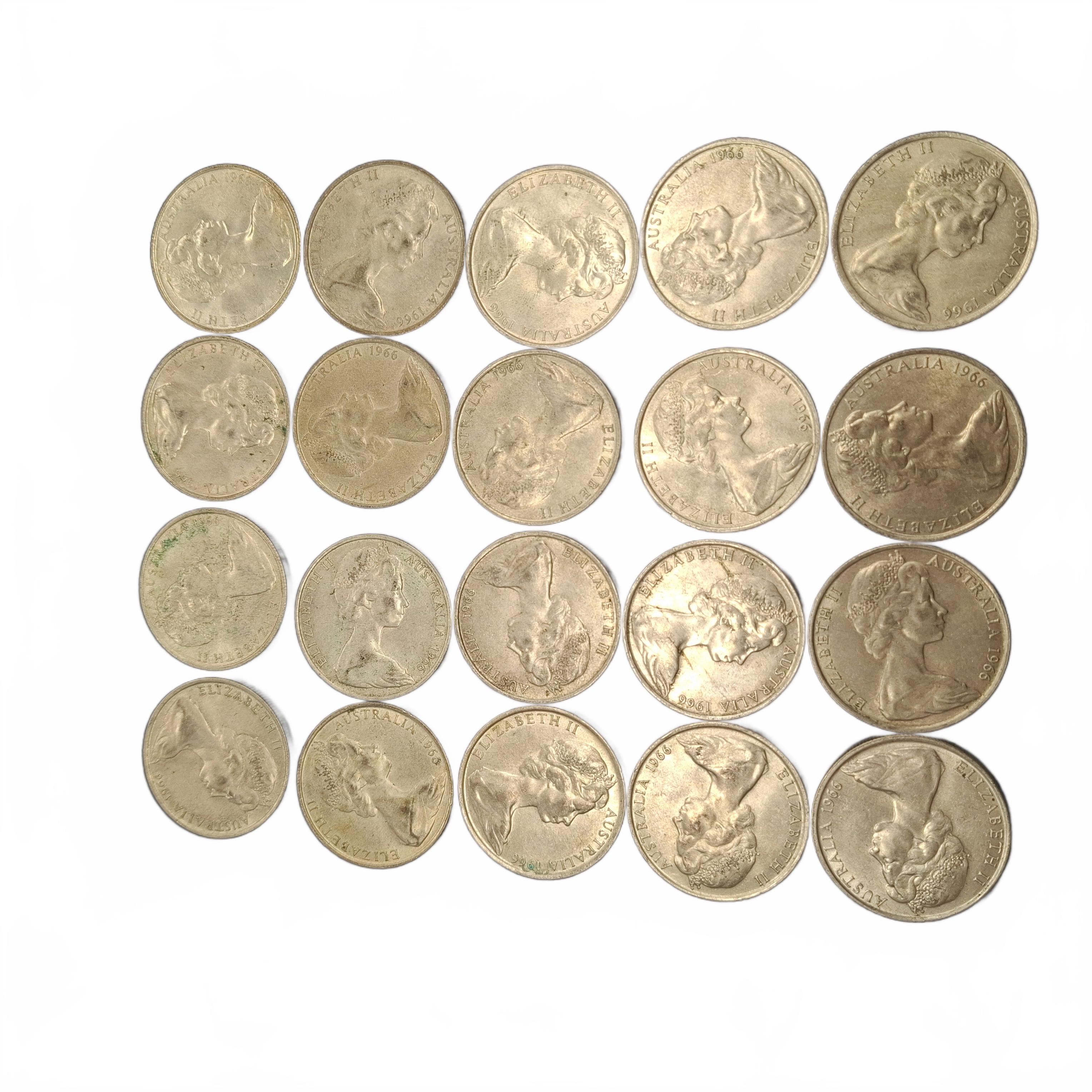 RAM 1966 50 Cent Silver Round Coins Set of 20 in Plastic Container (1435595)JN
