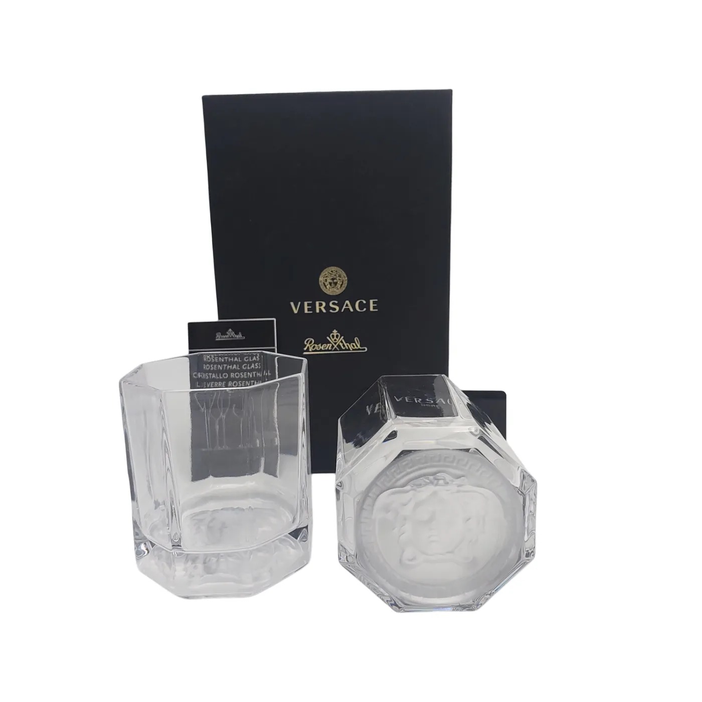 Versace Rosenthal Whiskey Glass Medusa Design Set Of Two   (GB)