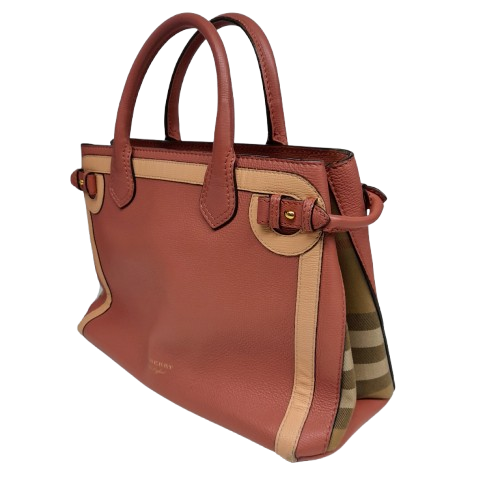 Burberry 4042257 Copper Pink Leather Tote Bag with Certificate