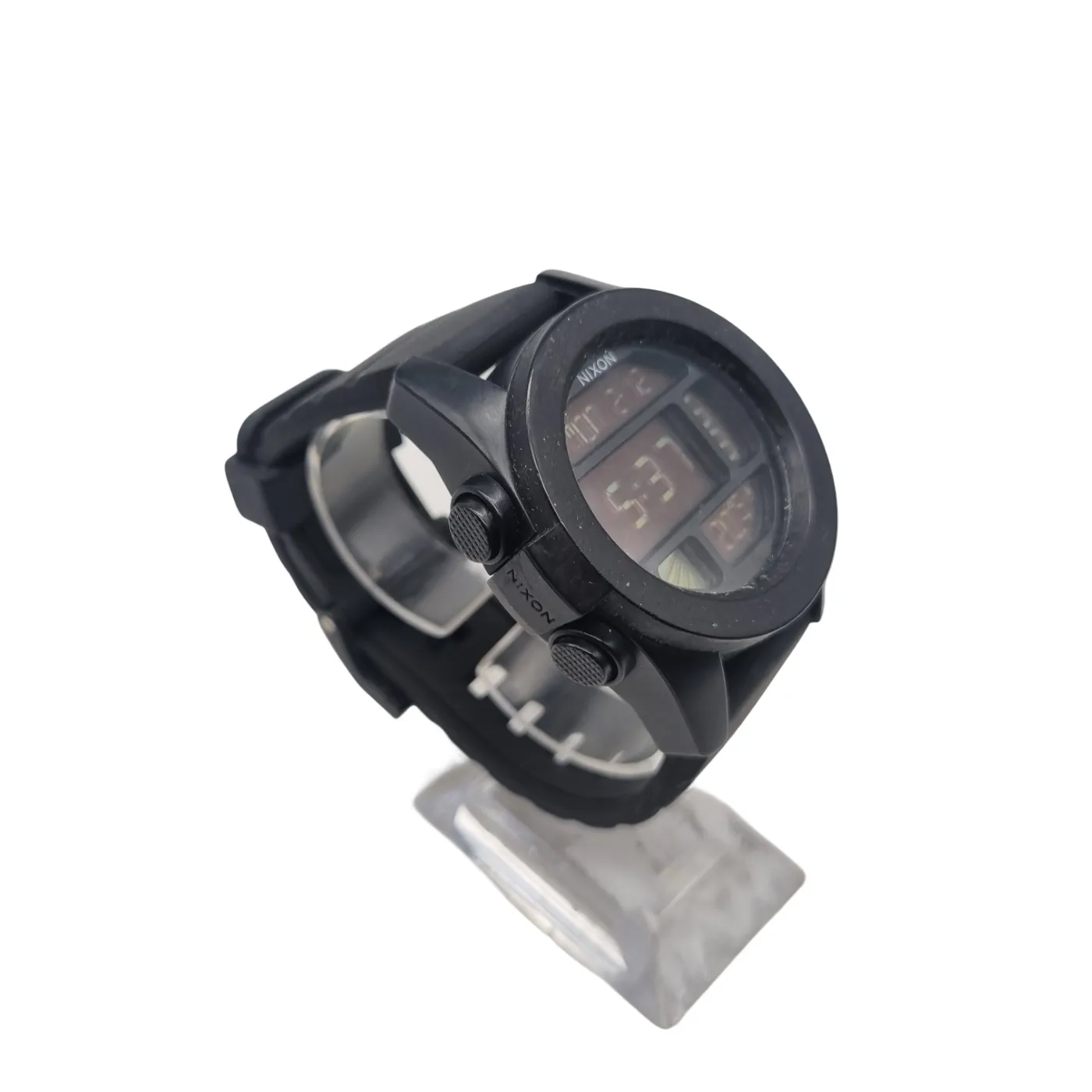 Nixon The Unit 13A Men’s Black Digital Watch with Black Rubber Band (WR 1400132)