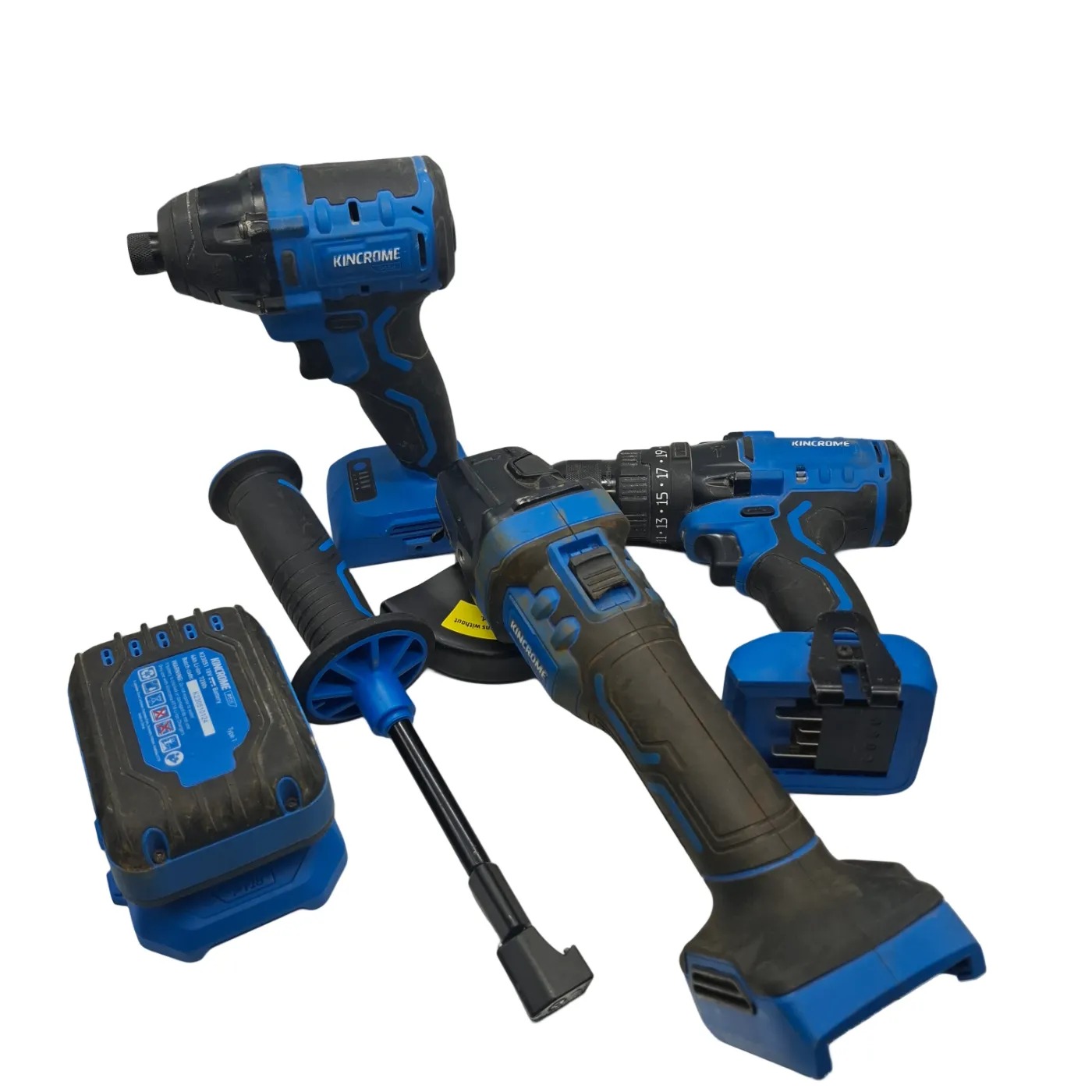 Kincrome Impact Driver Kit With Drill, Angle Grinder + 3x Chargers and 1x 4.0Ah Battery K23015 (WR 1412068)