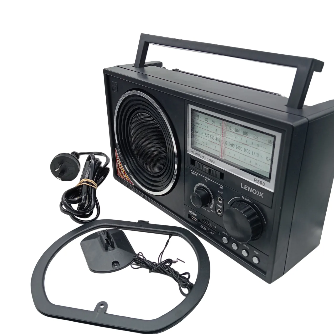 Lenoxx R500 AM/FM Super Radio – Black (WR)
