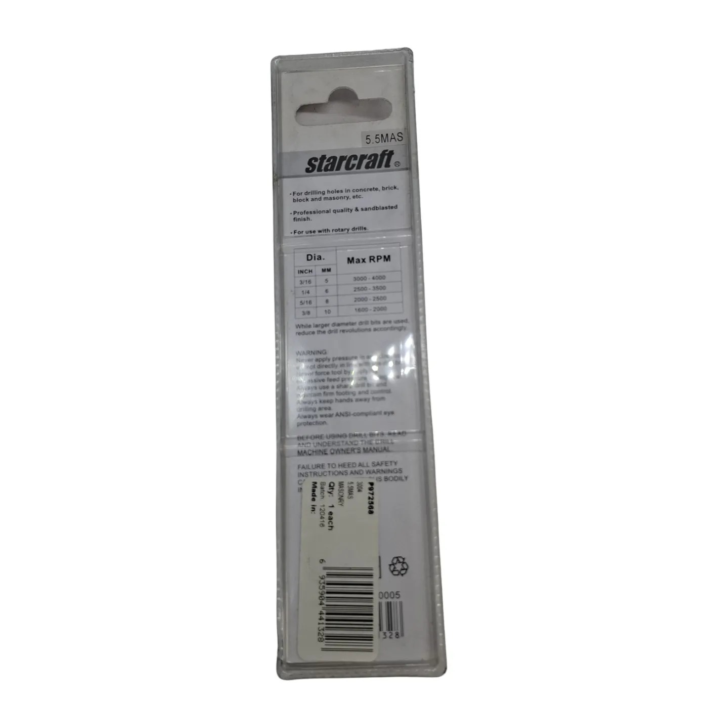 Starcraft Drill Bit P972568 5.5mm Red (WR)