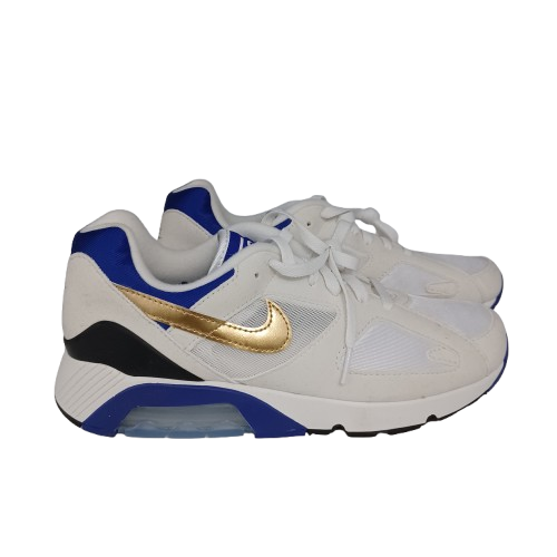 Nike Air Max 180 Summit White Metallic Gold Concord (Mens 8) (FJ9259-101) (LE)