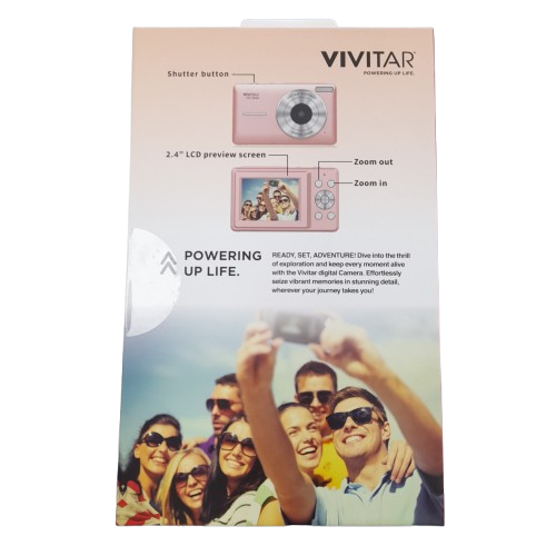 Vivitar Pop Snap Digital Compact Camera Pink LN)