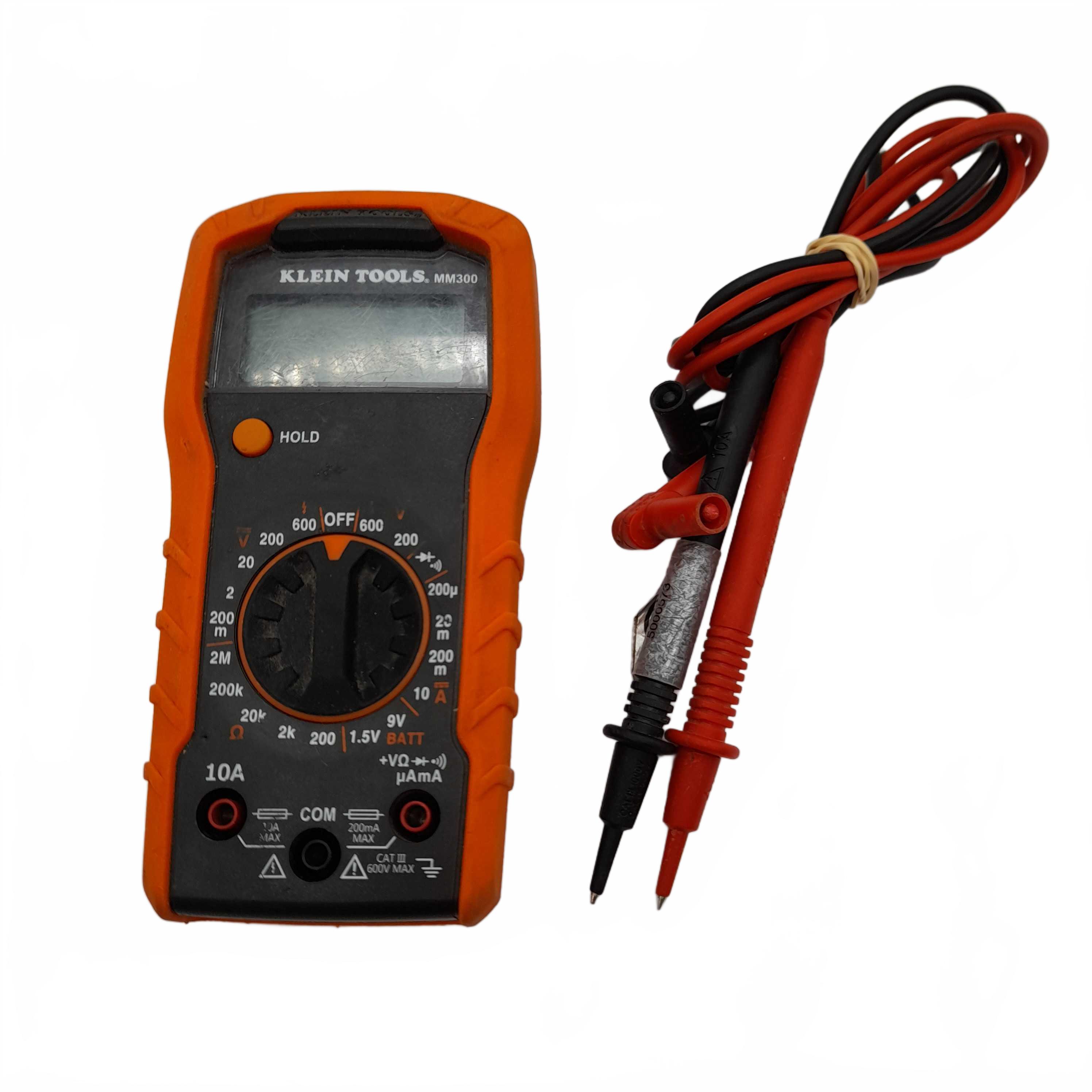 Klein Tools MM300 Manual-Ranging Digital Multimeter Orange With Cords (WR 1425944)