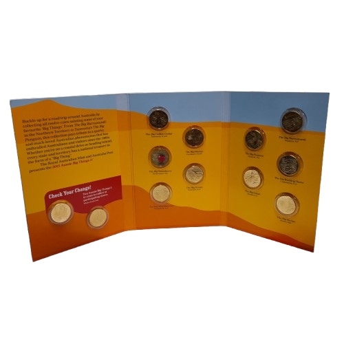 Aussie Big Things 2 Collectable Coins with Coloured $1 Big Strawberry Coin (LN)