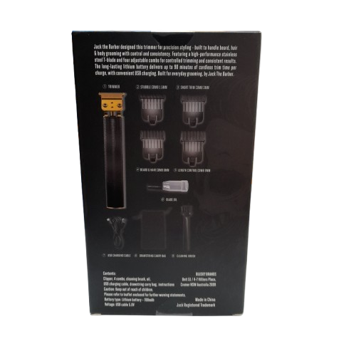 Jack The Barber Beard, Hair and Body Trimmer Set Black (LN)