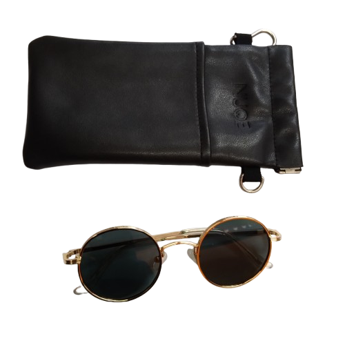 NUQE L7011 Gold Round Sunglasses (LE)
