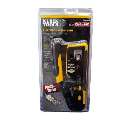 Klein Tools Ratcheting Cable Crimper / Stripper / Cutter, For Pass-Thru (MR)